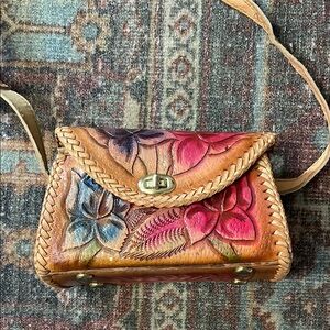 Handcrafted Floral Leather Bag